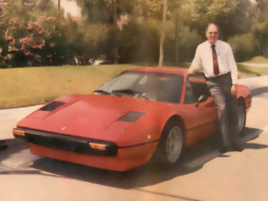 James R. Piper and his '77 Ferrari.